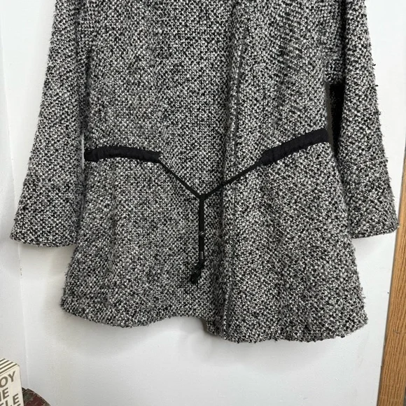 Free People Satellite Image Swing Hooded Tweed Wool Oversized Coat Size XS - Picture 9 of 17